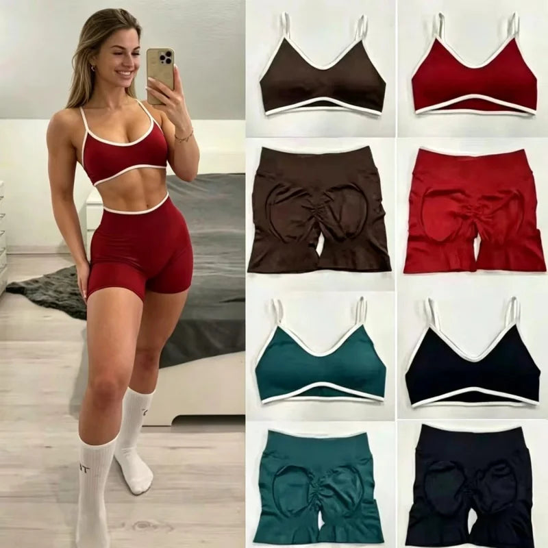 Conjunto Deportivo Premium para Mujer - Top y Short sin costuras