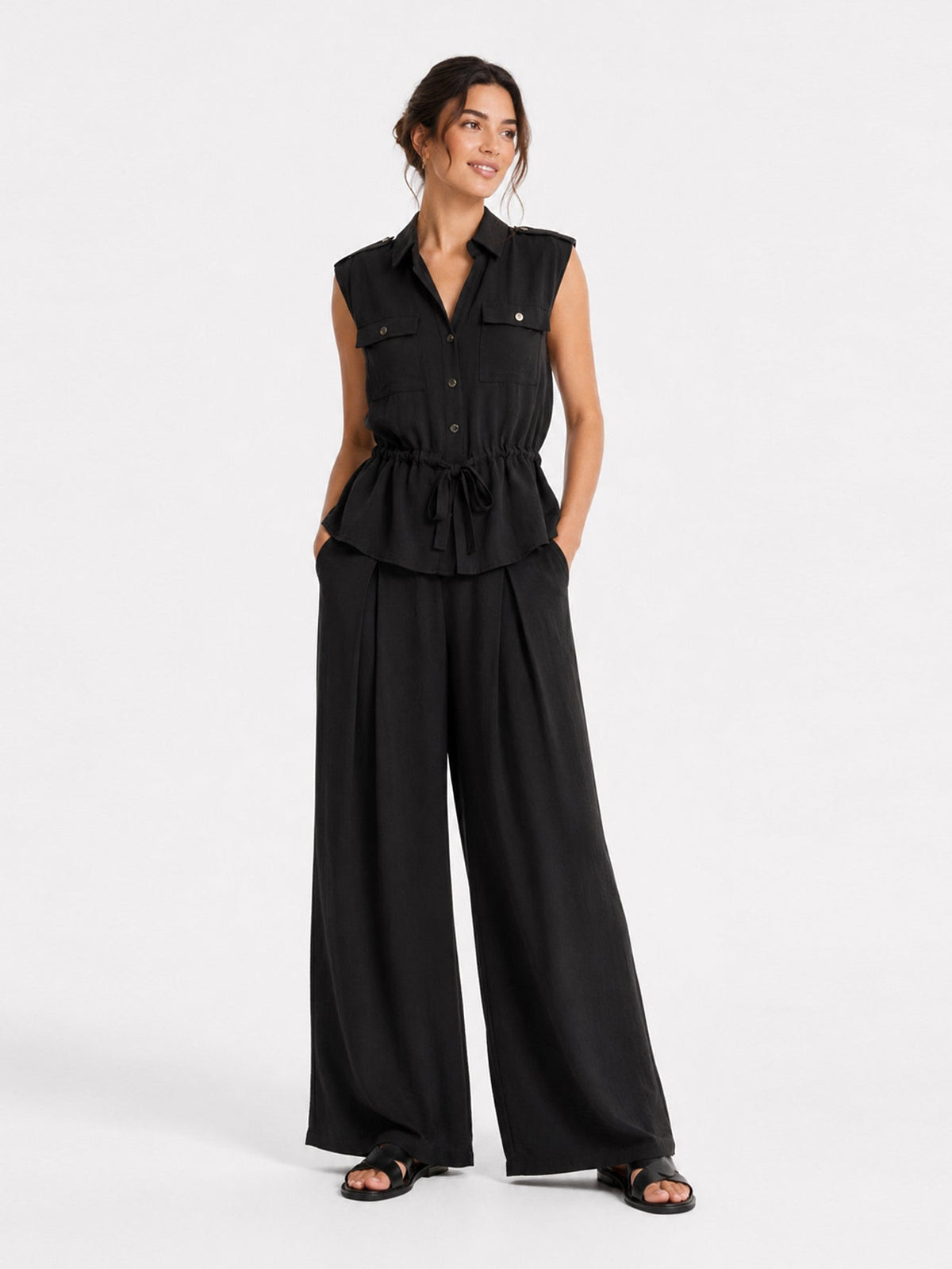 Conjunto Premium de Chaleco y Pantalón Palazzo