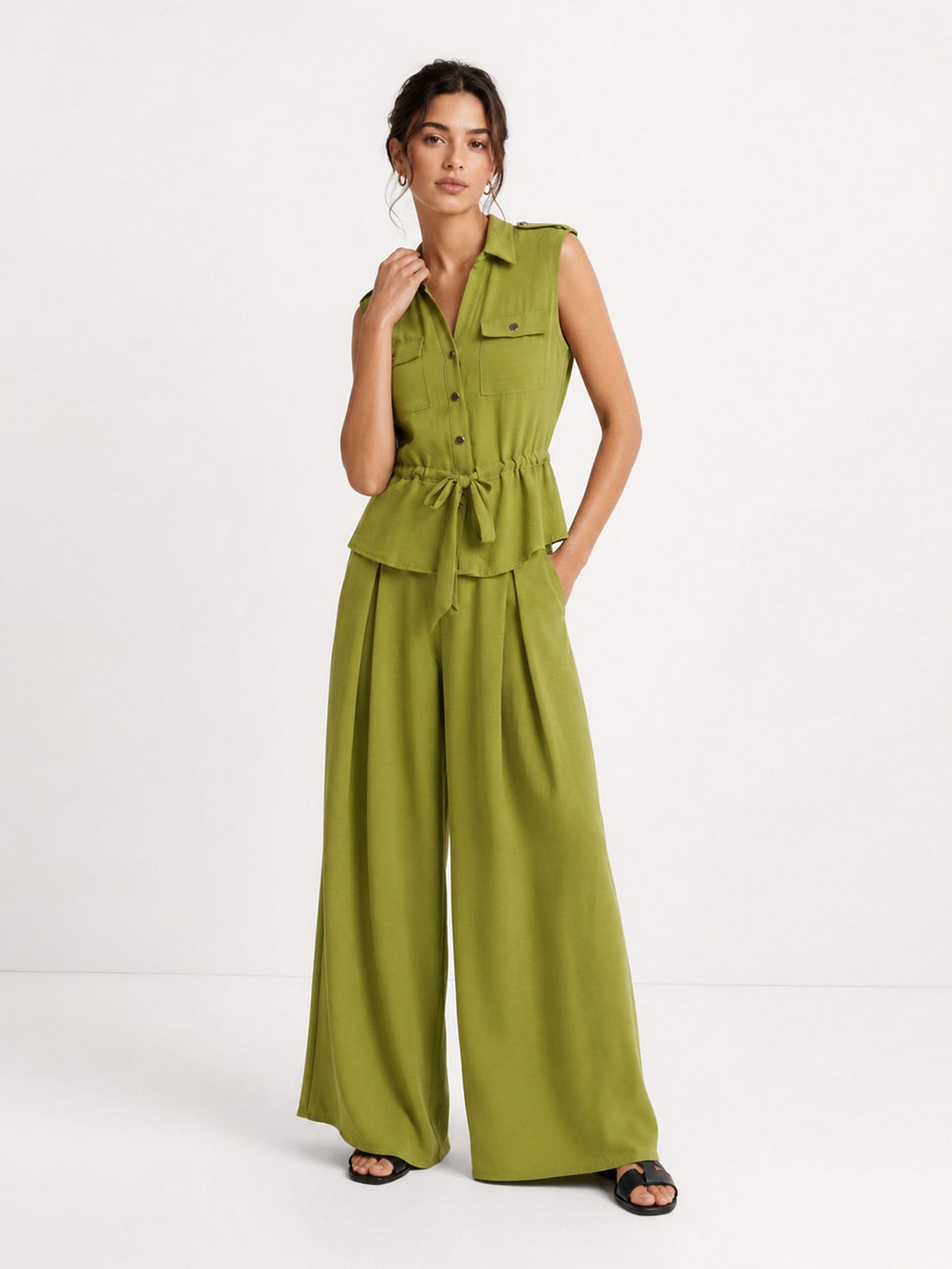 Conjunto Premium de Chaleco y Pantalón Palazzo