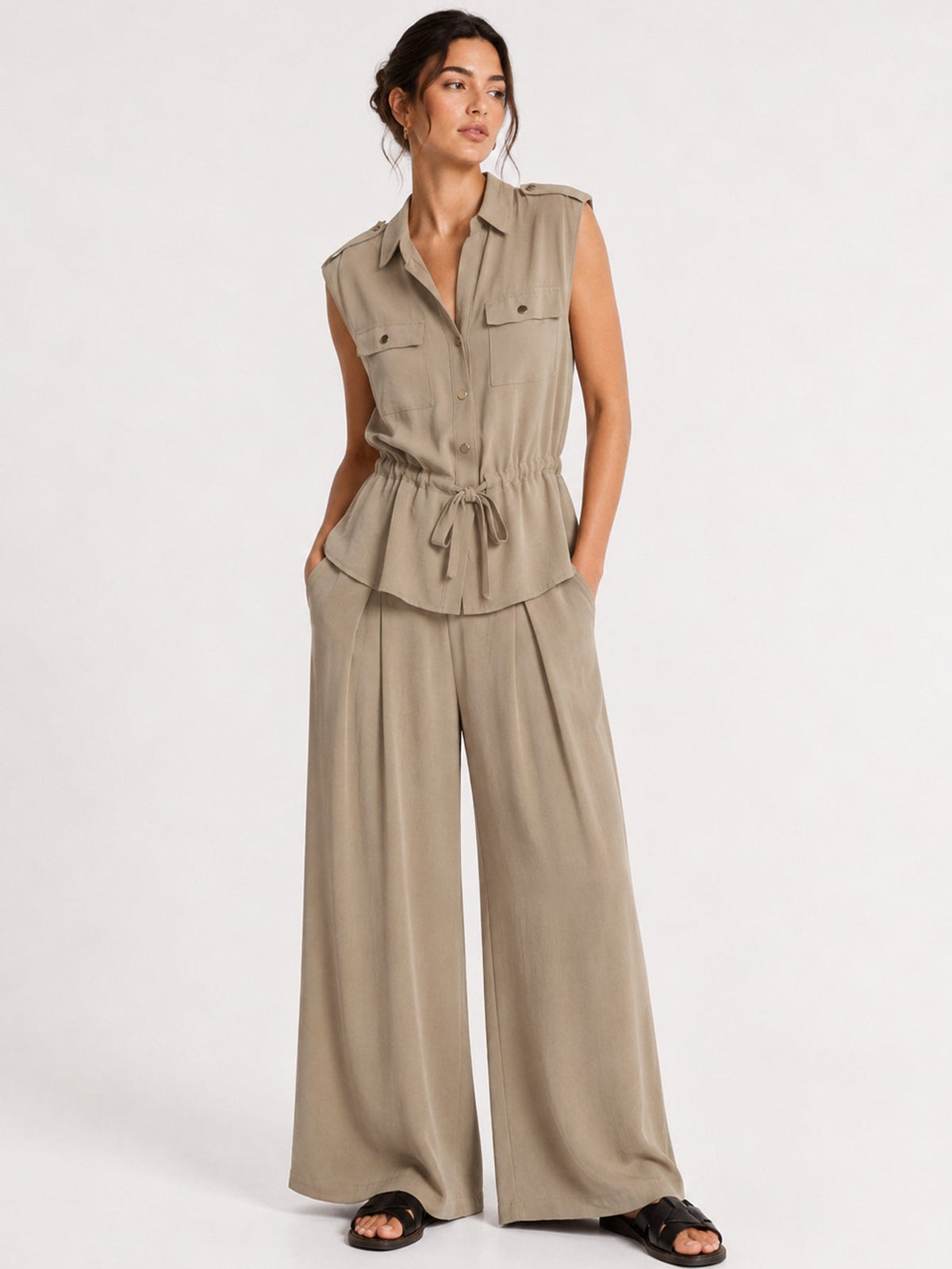 Conjunto Premium de Chaleco y Pantalón Palazzo