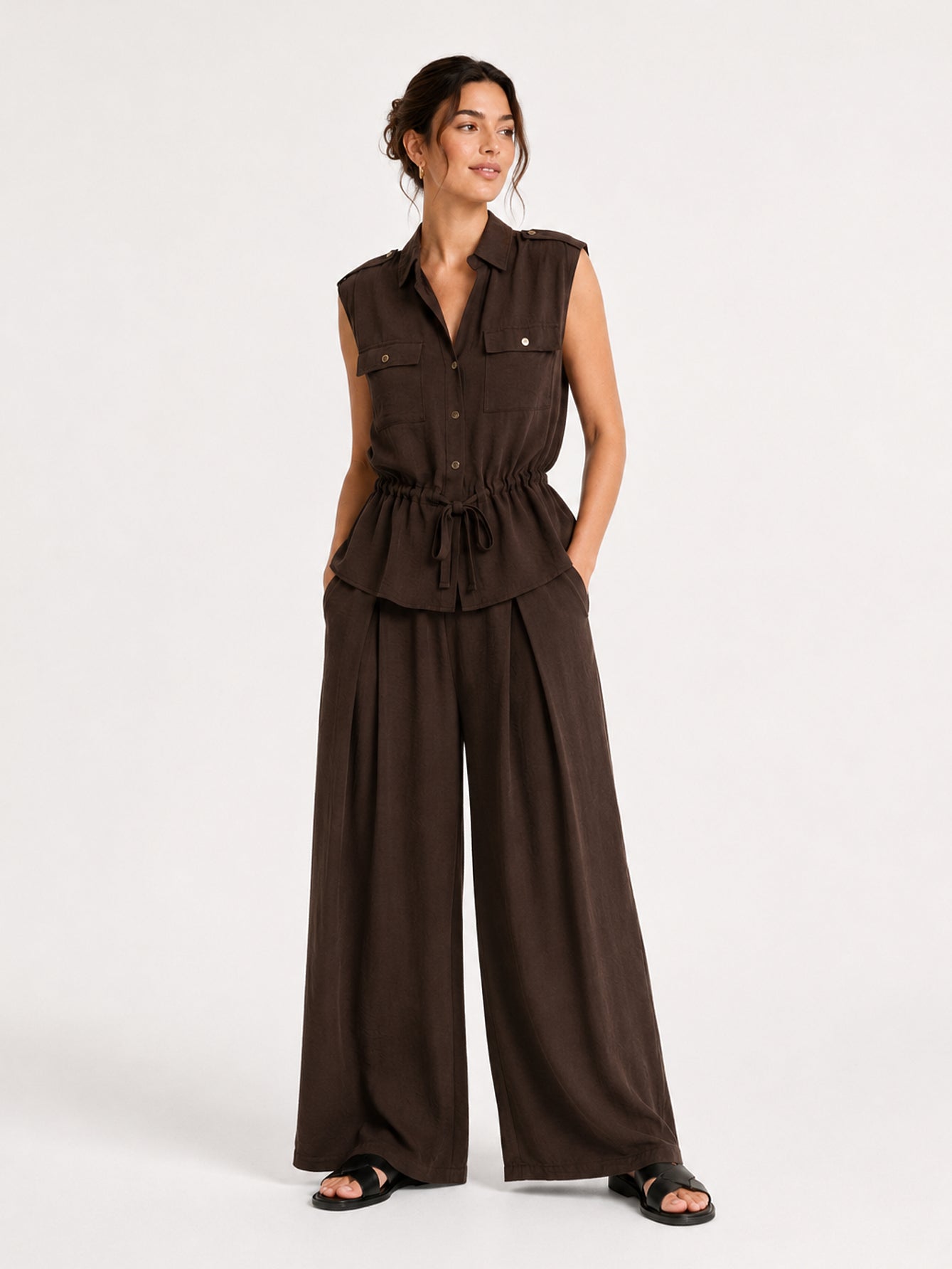 Conjunto Premium de Chaleco y Pantalón Palazzo