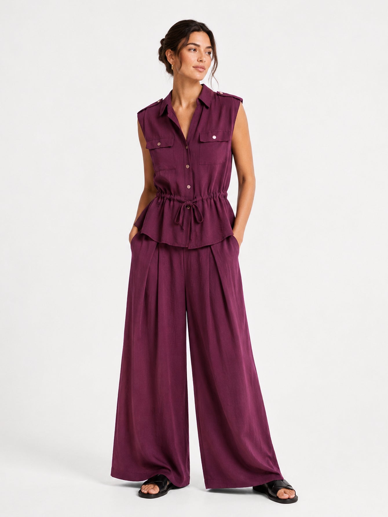 Conjunto Premium de Chaleco y Pantalón Palazzo