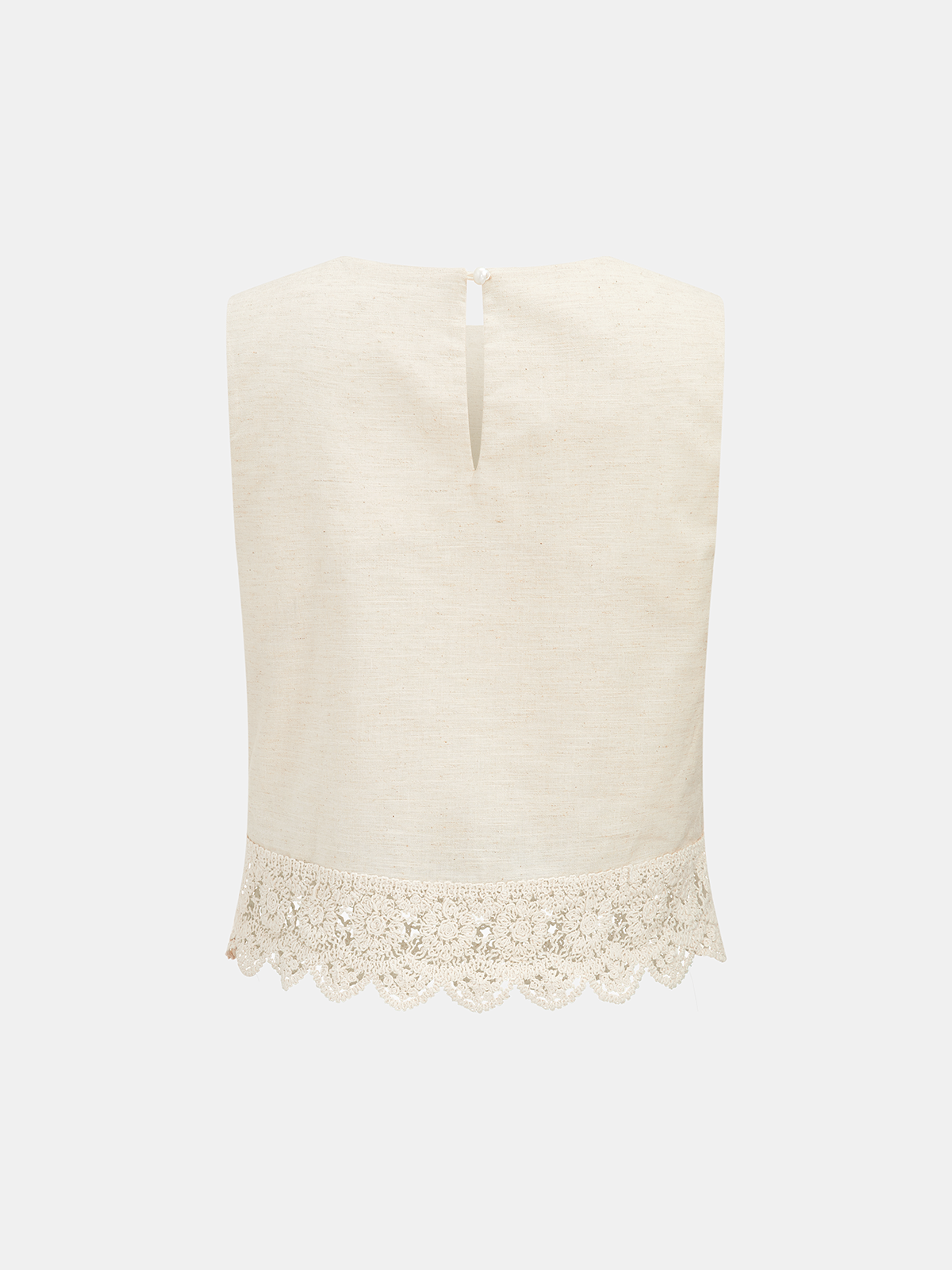 Conjunto Elegante de Lino con Encaje Delicado