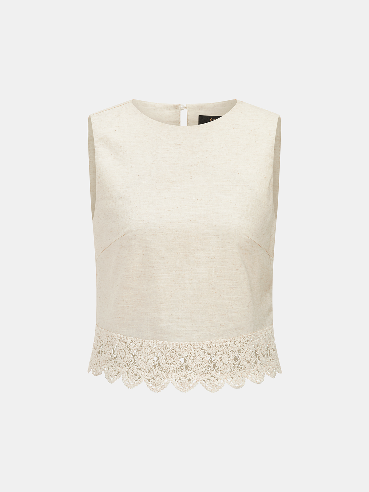Conjunto Elegante de Lino con Encaje Delicado