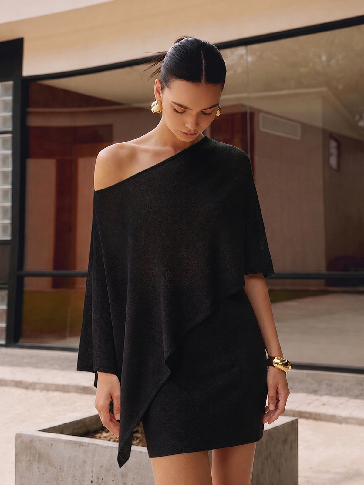 🤍Conjunto Elegante con Detalles Asimétricos