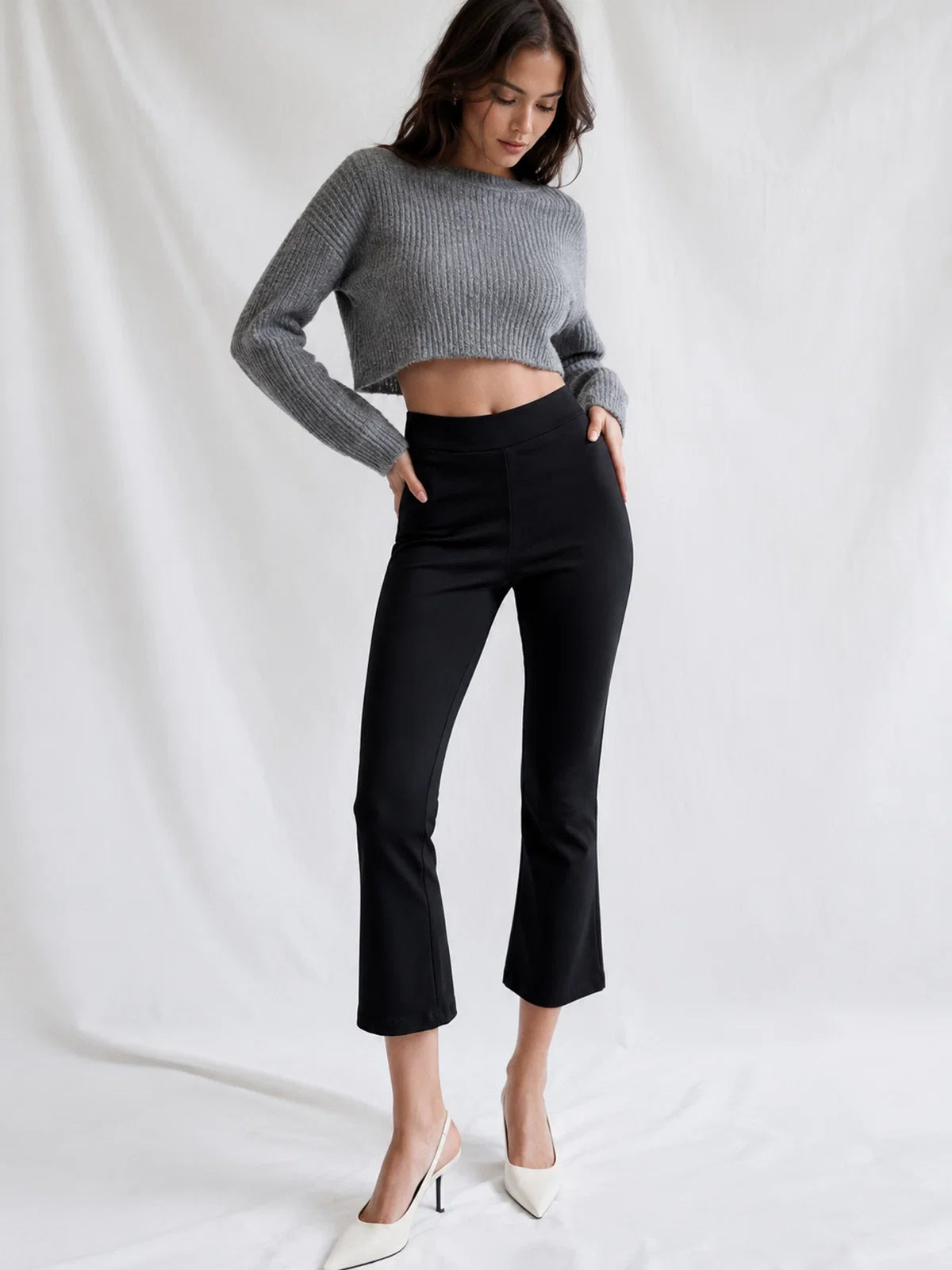 Pantalón Capri Elegante de Talle Medio - Estilo Sofisticado y Cómodo