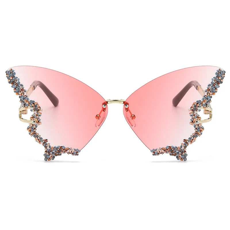 Gafas de Sol Mariposa con Diamantes Brillantes
