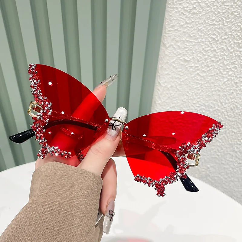 Gafas de Sol Mariposa con Diamantes Brillantes
