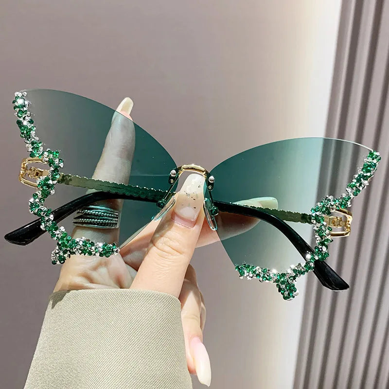 Gafas de Sol Mariposa con Diamantes Brillantes