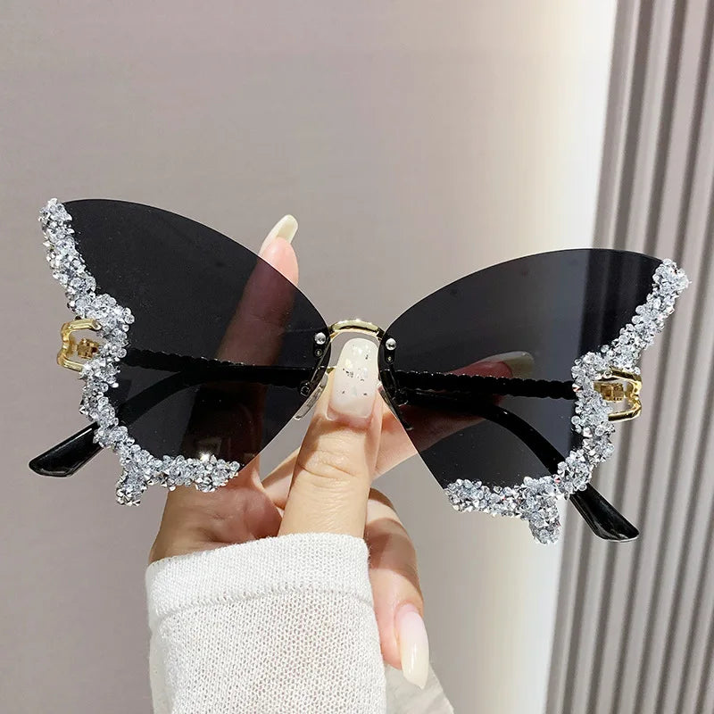 Gafas de Sol Mariposa con Diamantes Brillantes
