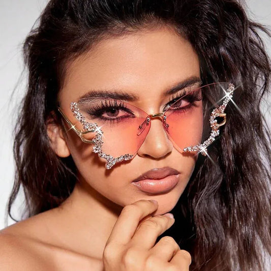 Gafas de Sol Mariposa con Diamantes Brillantes