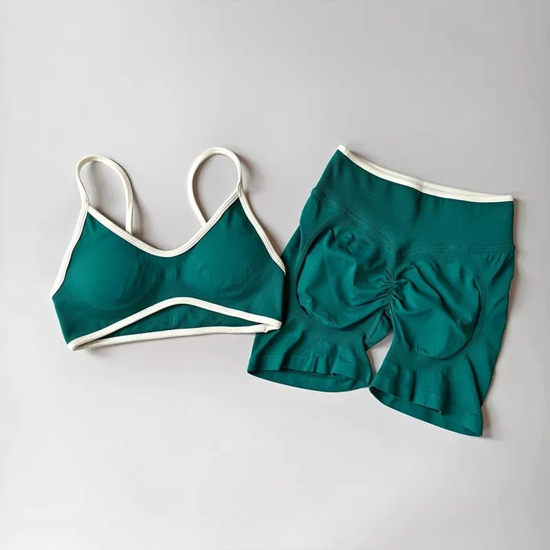 Conjunto Deportivo Premium para Mujer - Top y Short sin costuras