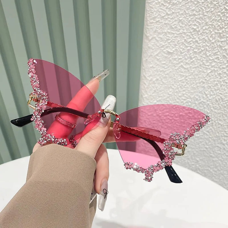 Gafas de Sol Mariposa con Diamantes Brillantes