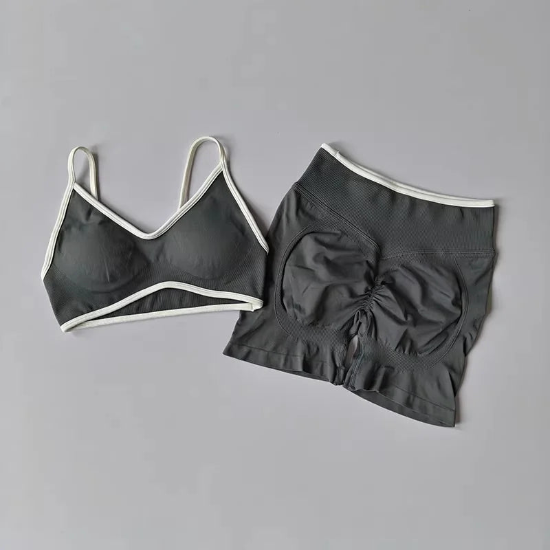Conjunto Deportivo Premium para Mujer - Top y Short sin costuras