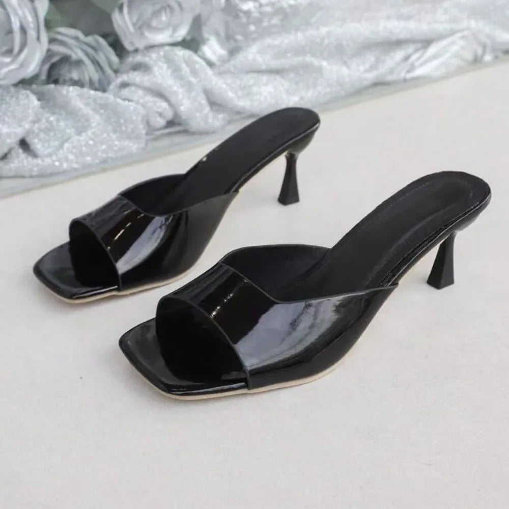 Tacones Elegantes con Punta Abierta - Estilo Sofisticado y Cómodos