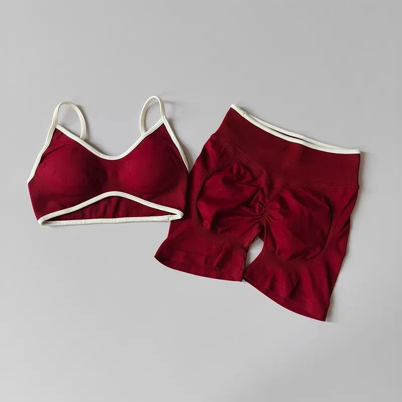 Conjunto Deportivo Premium para Mujer - Top y Short sin costuras