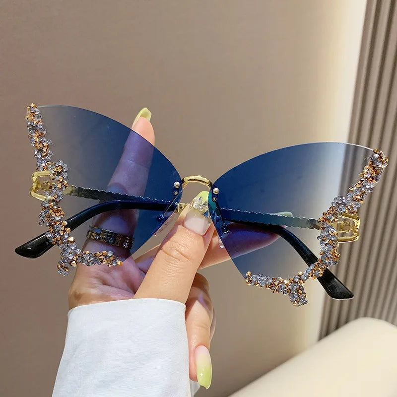 Gafas de Sol Mariposa con Diamantes Brillantes