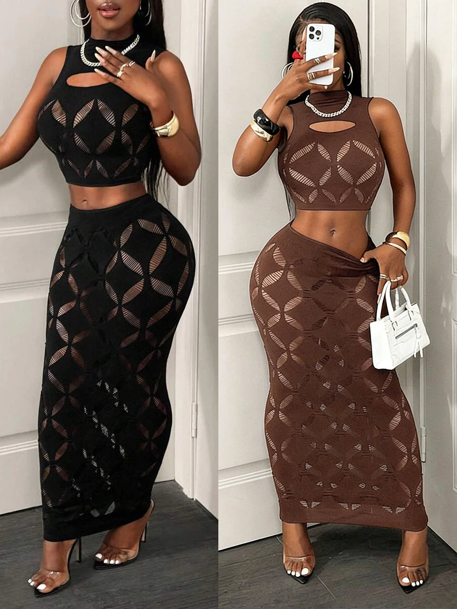 Conjunto de 2 Piezas de Mujer con Falda