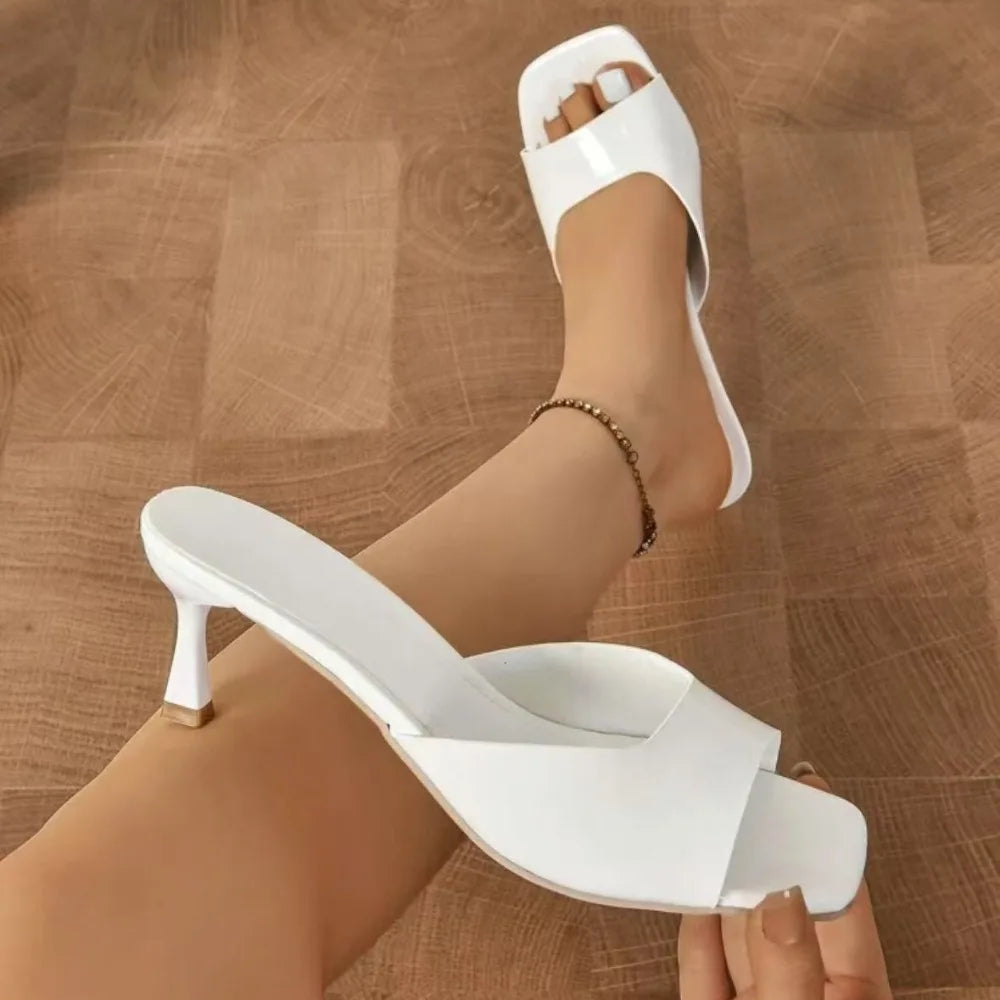 Tacones Elegantes con Punta Abierta - Estilo Sofisticado y Cómodos