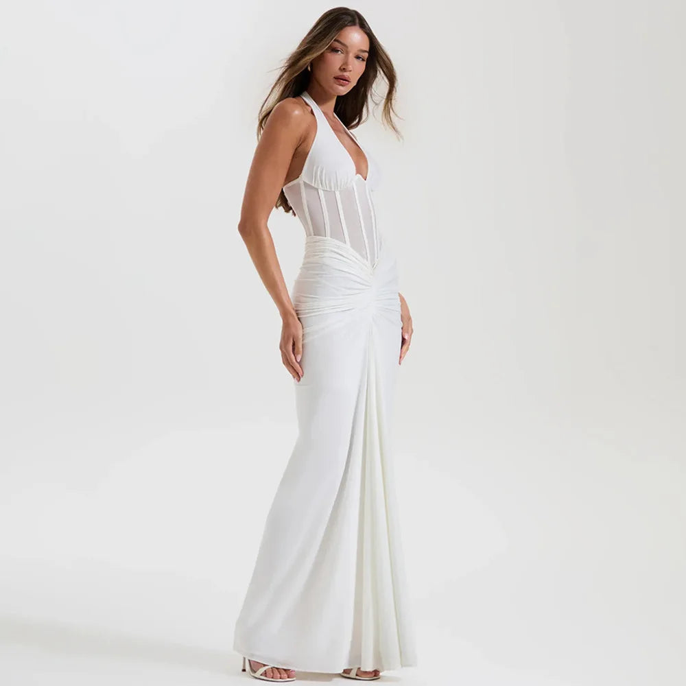 Vestido Largo Elegante con Escote Deslumbrante