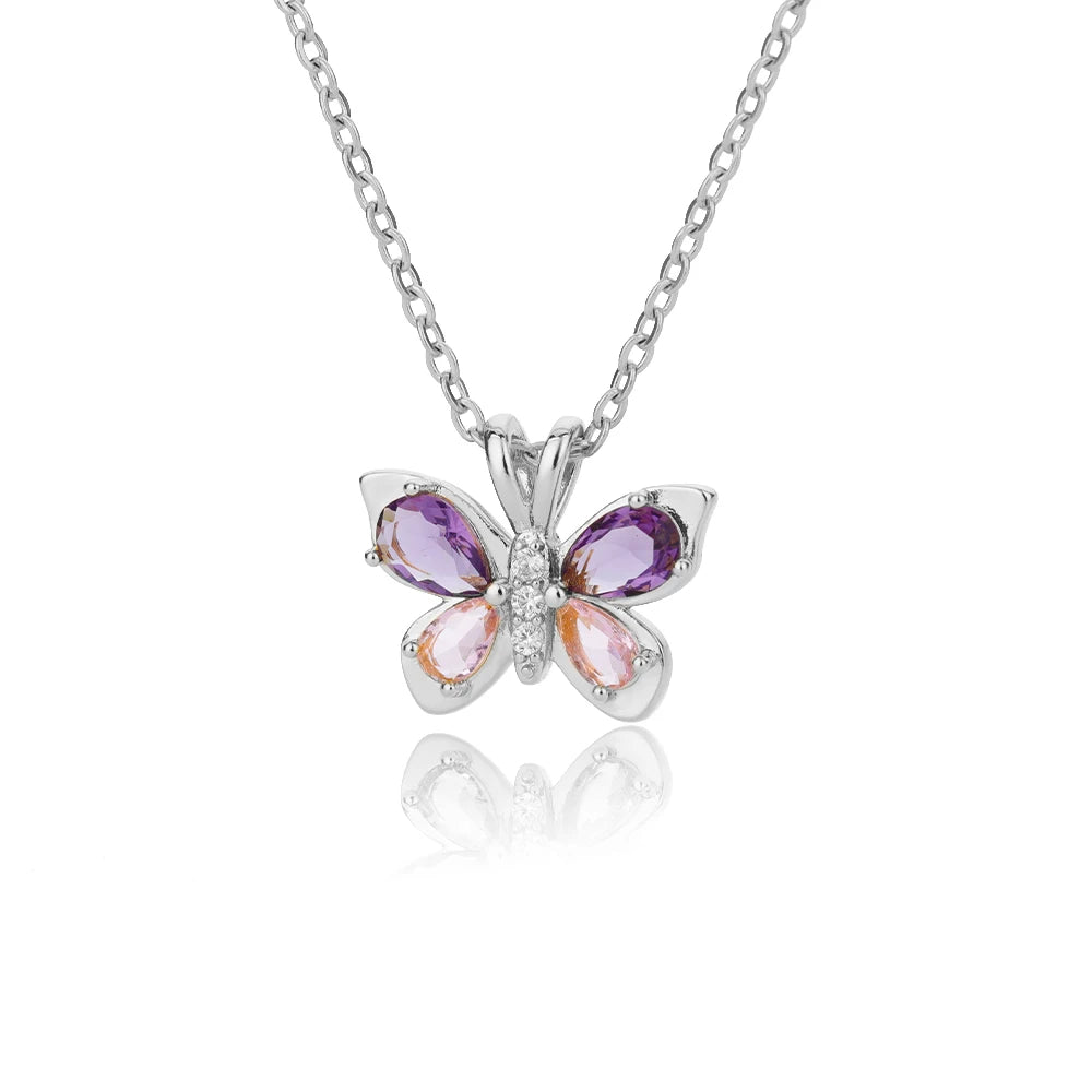 Collar de Mariposa Dorada con Cristales Brillantes